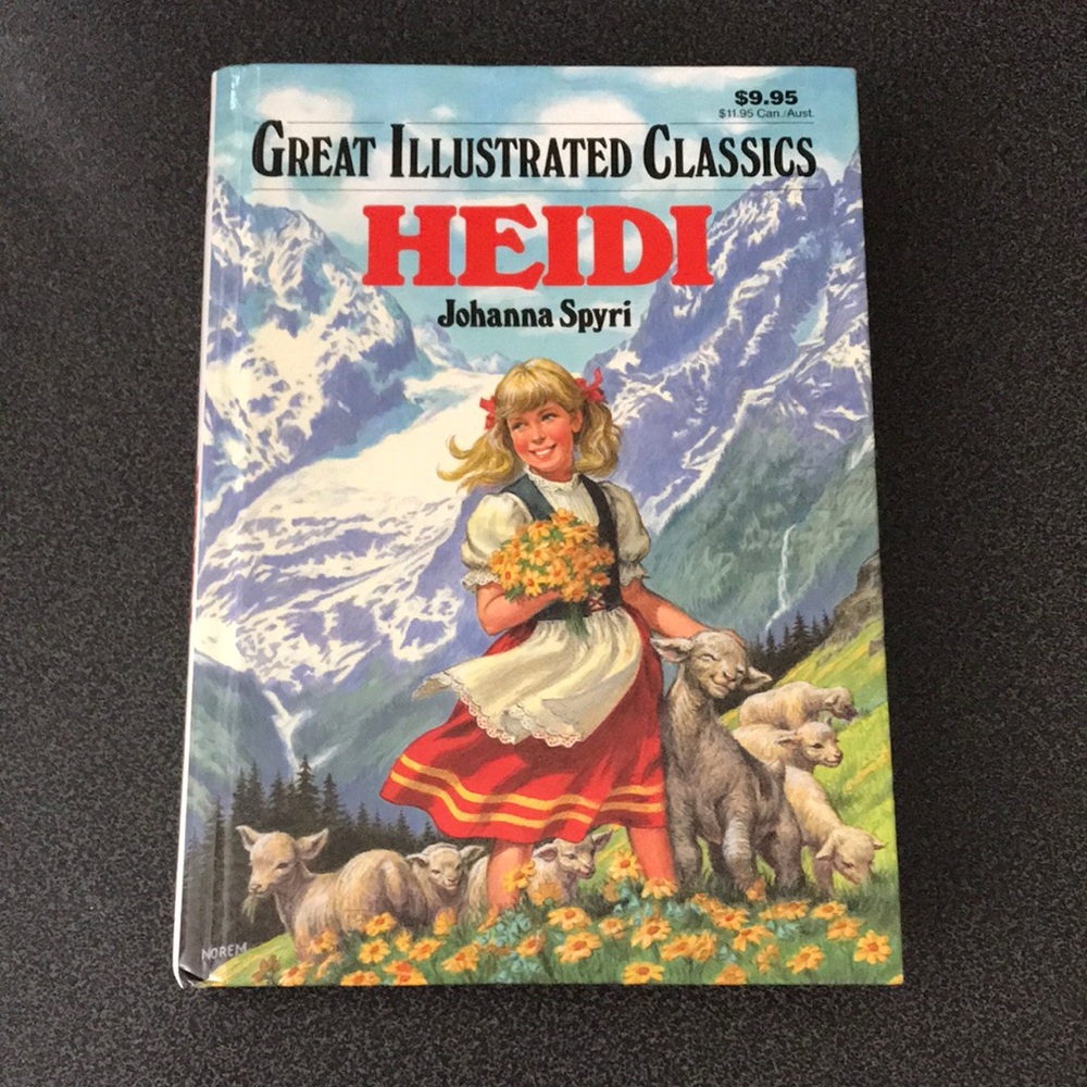 🌻4/$20🌻Heidi Hardcover Johanna Spyri - Great Illustrated Classics Book